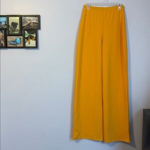 PrettyLittleThing Mustard Yellow High Waisted Wide Leg Pants size 12